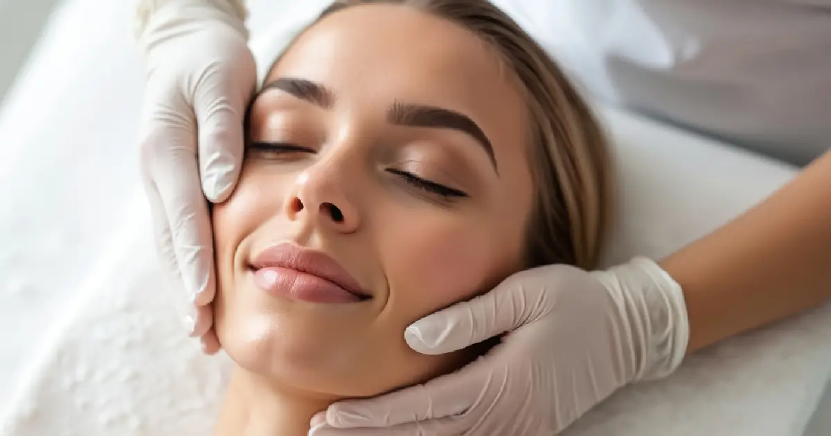 Woman receiving Facial balancing in Caribou, ME